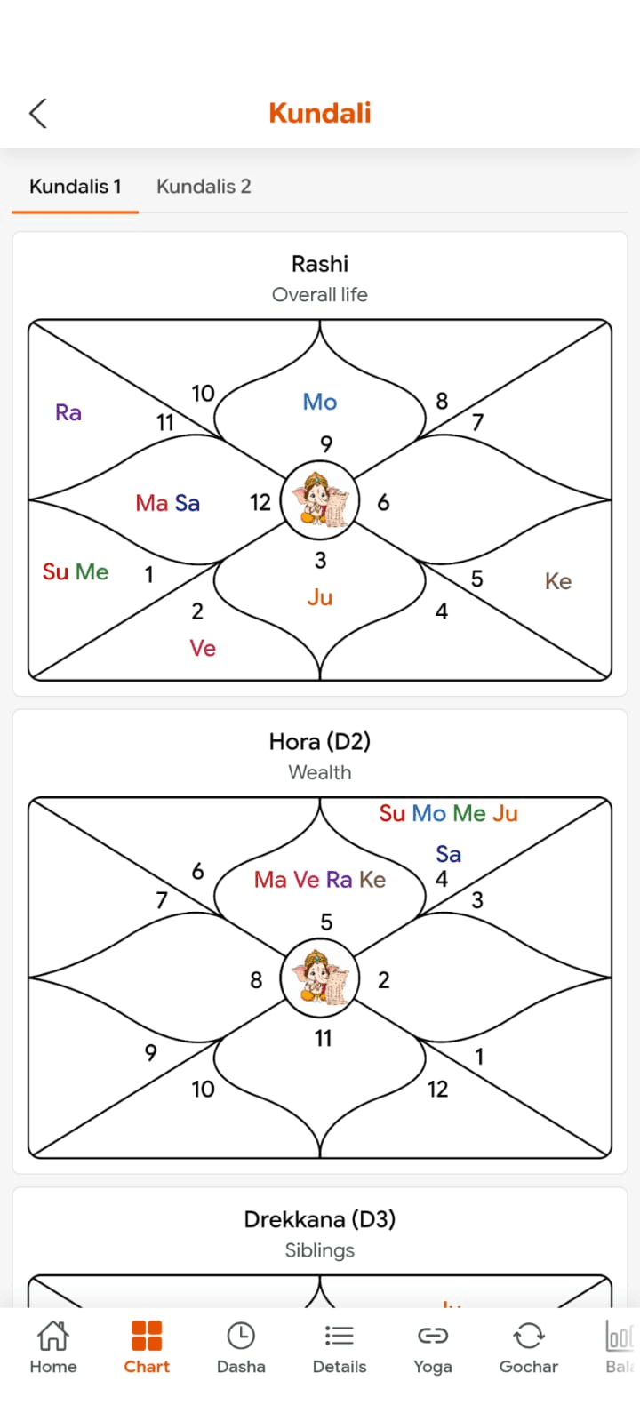 Jyotish Sarathi Kundali app on Android — Vedic birth chart software — screenshot 5